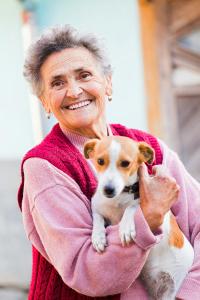 Older woman with her dog